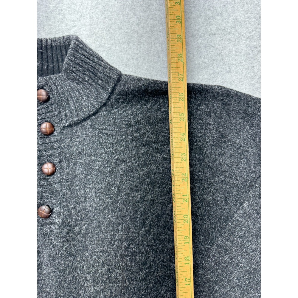 Daniele Blasi Sweater Mens XL Gray Wool Blend Italy Mock Neck Button Pullover - Picture 2 of 10